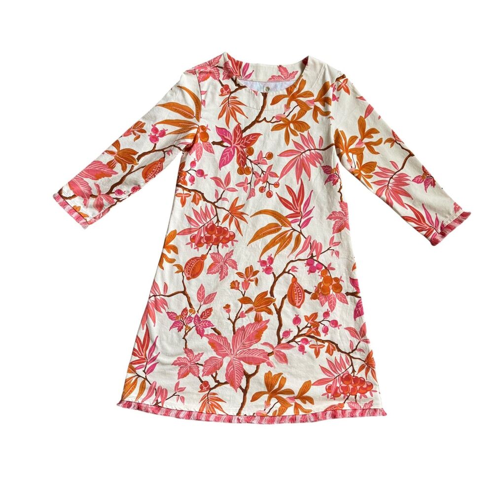 Spartina 449 Island Fringe Dress Richmond Hill Honeysuckle Cream Size S EUC